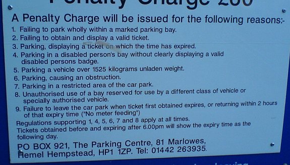 pay & display rules