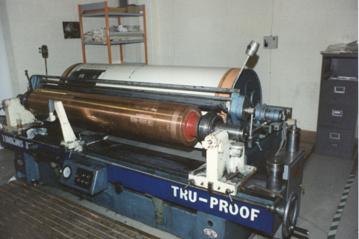 gravure cylinder on proofing press
